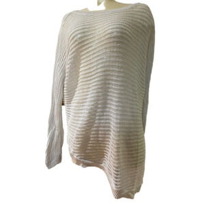 APT. 9 Asymmetrical Semi-Sheer Plus Size White Sweater, Size XL